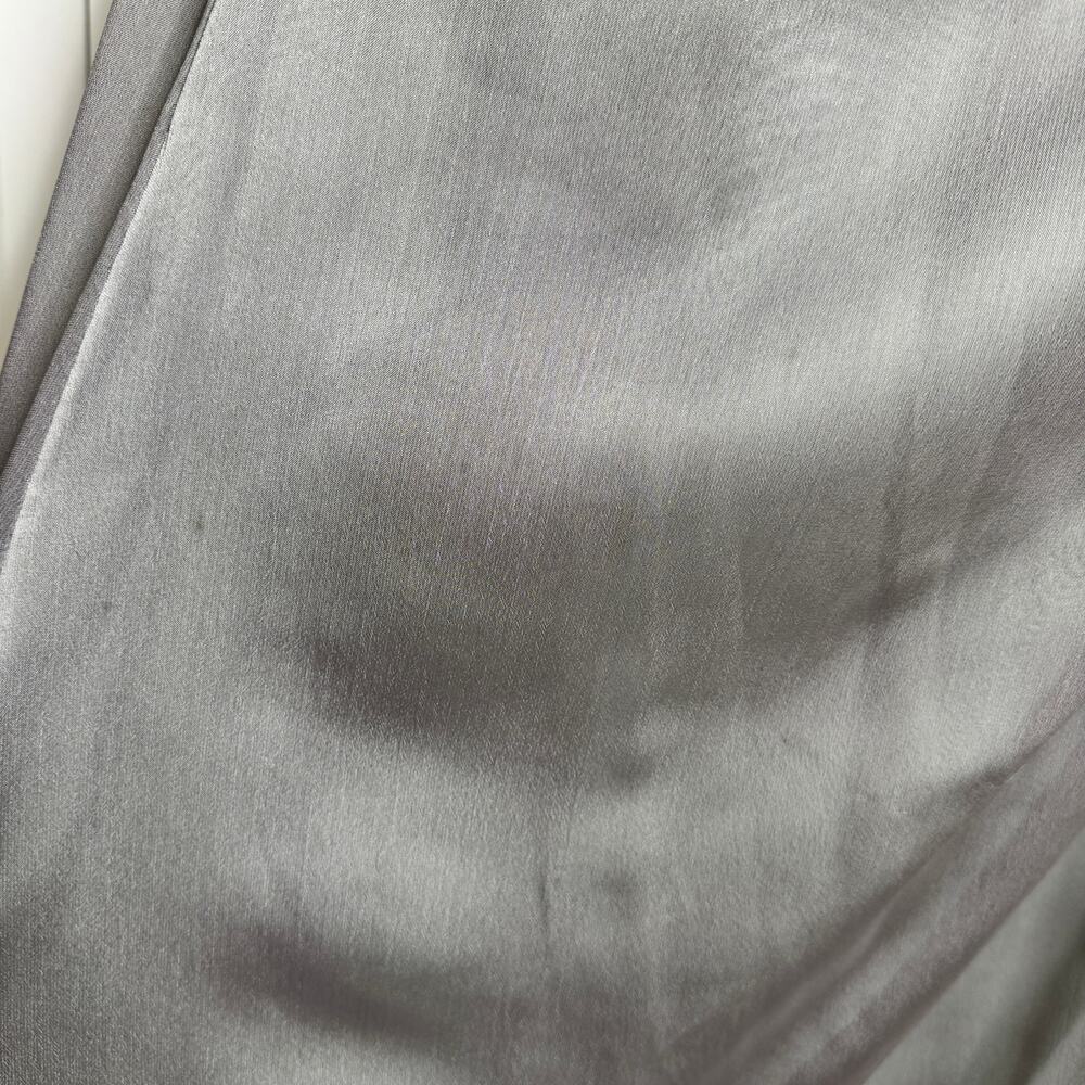 BARI JAY Gray One Shoulder Grecian Dress Pleated Chiffon Bridesmaid Formal Gown - Picture 11 of 15